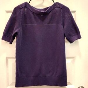 L.L. BEAN Cable Knit Navy Blue Top